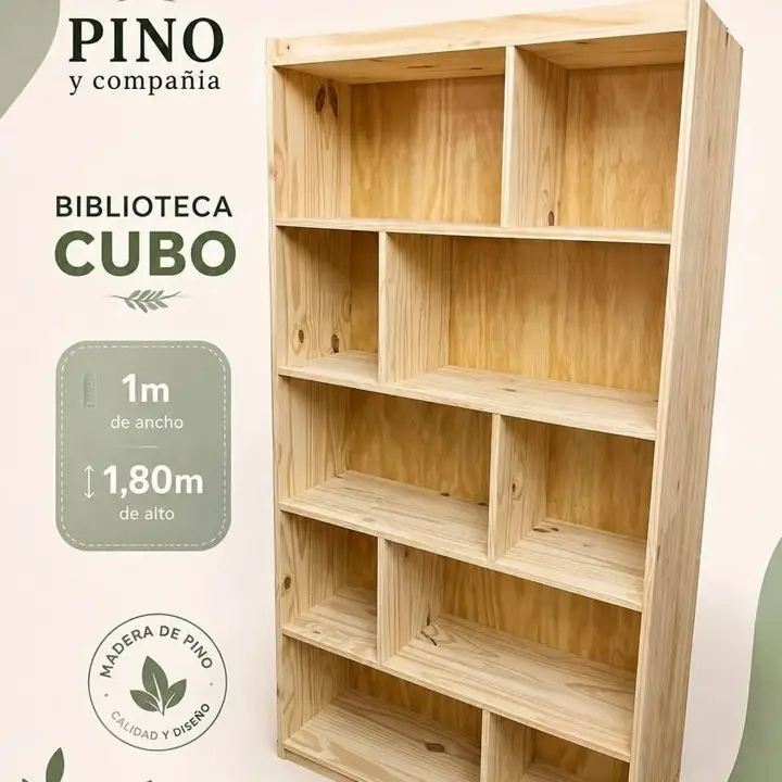 Biblioteca Cubo de 1m de ancho