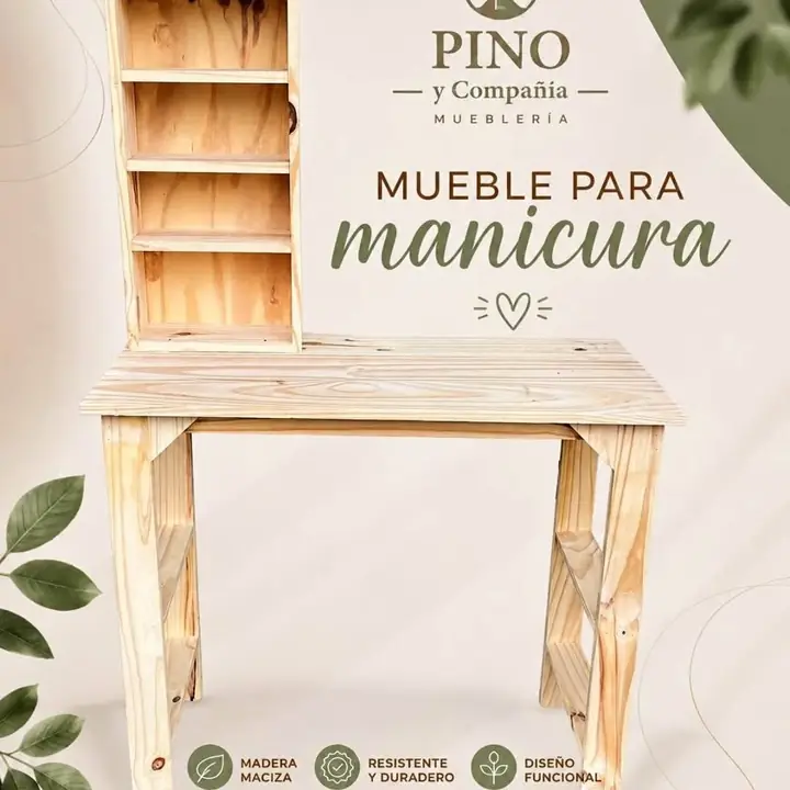 Mueble para manicura de pino