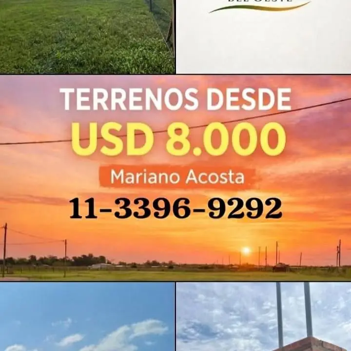 Terrenos en venta Mariano Acosta 600/700/800/1400 m²