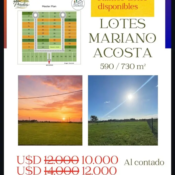 Lotes de 600 y 730 m²