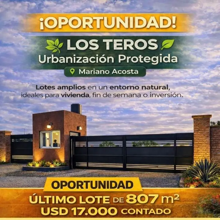Terrenos 800 m²en Mariano Acosta