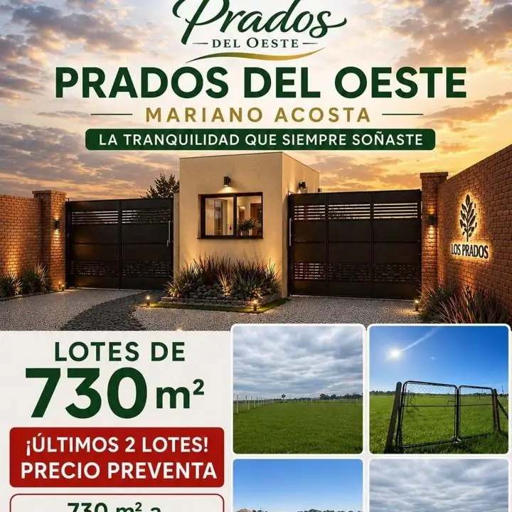 Ultimos lotes de 600, 640 y 730 m²
