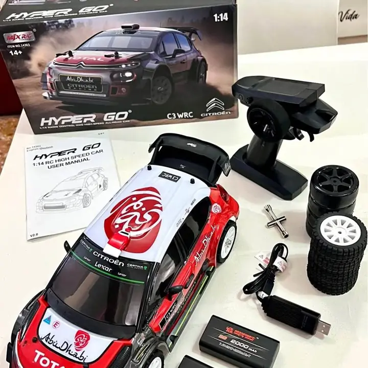 Auto rc mjx Hyper Go 14303 escala 1/14 4x4 sin escobillas alta velocidad con luces y giroscopio