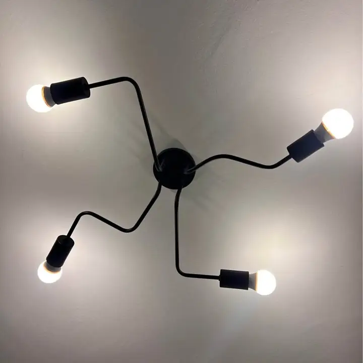 Araña 4 Luces brazos vintage apto lámparas led