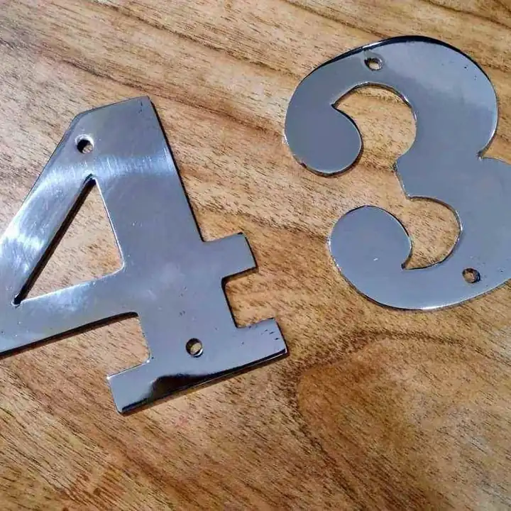 Numeros metalicos cromados