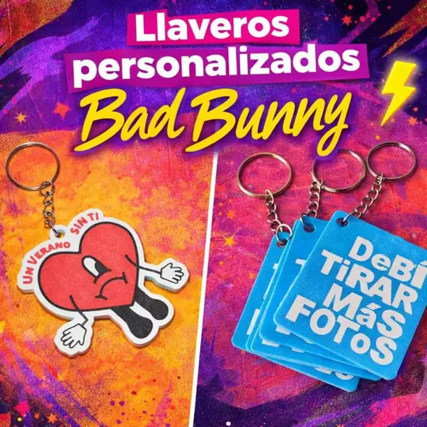 Llaveros personalizados Bad Bunny