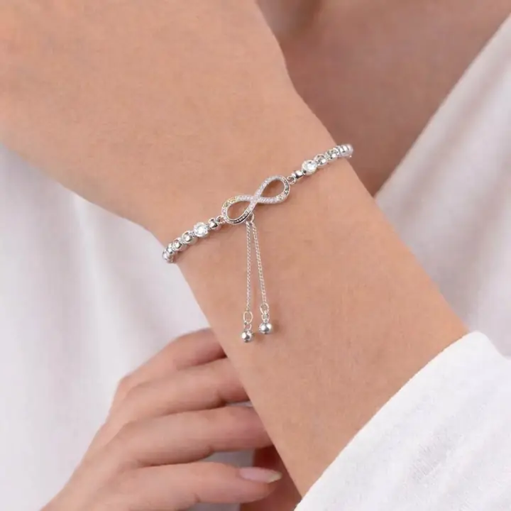 Pulsera Infinito de Acero Quirúrgico con Strass