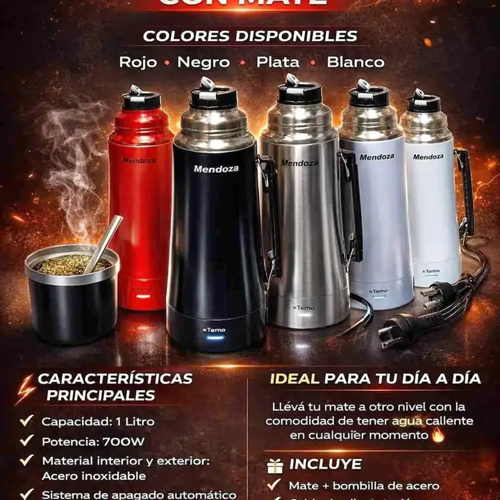 Termo electrico mendoza con mate 1L