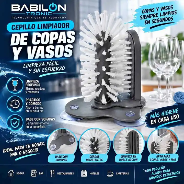 Cepillo limpiador de copas y vasos