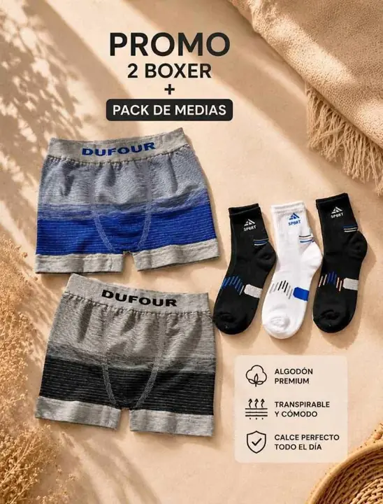 2 Boxer + pack de medias