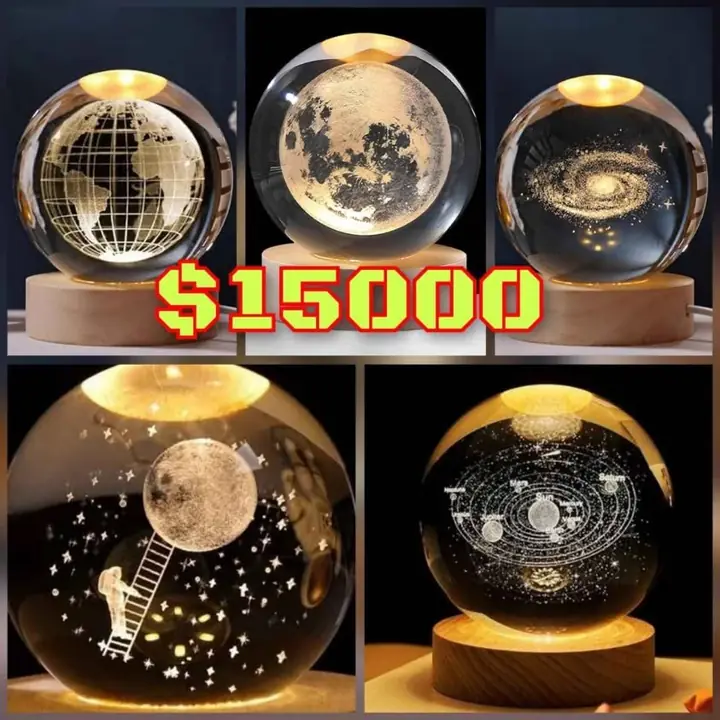 Esfera de Cristal 3d Lampara Led Usb