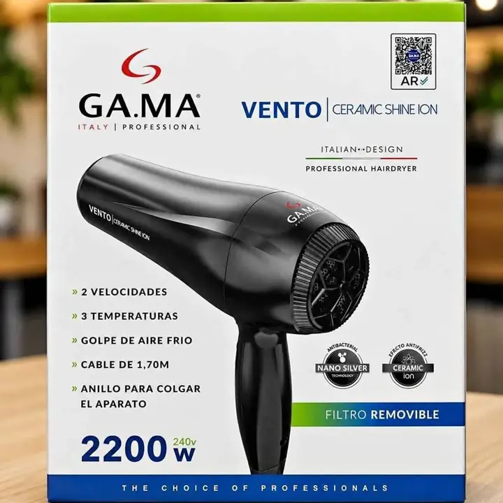 Secador ga.ma vento ceramic shine ion 2200W