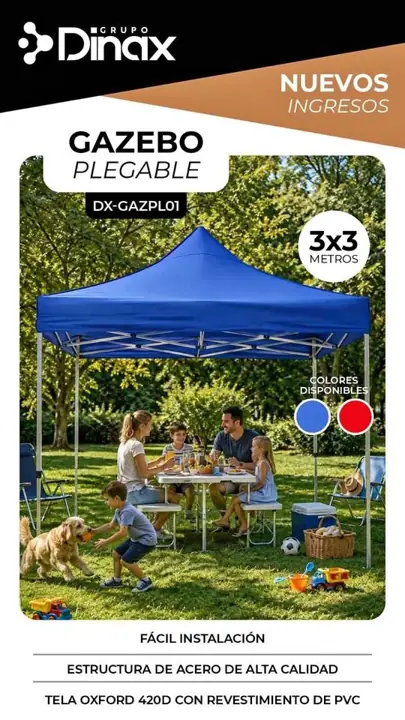 Gazebo plegable 3x3 metros