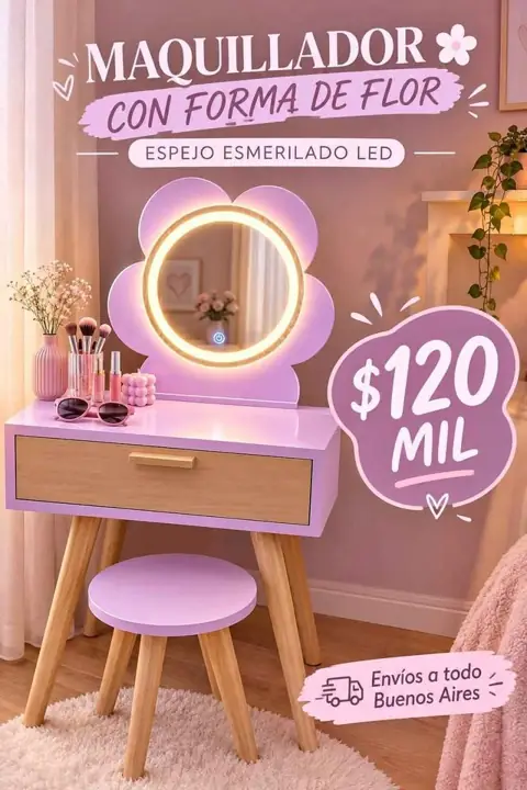 Maquillador con forma de flor