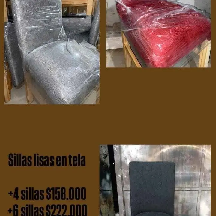 Sillas lisas en tela