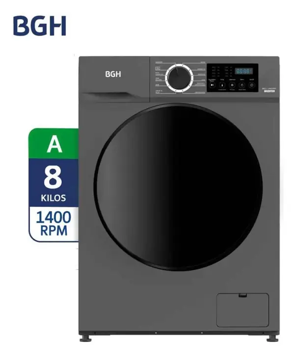 Lavarropas BGH inverter carga frontal 8KG