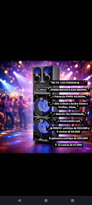 Torre BOOM10 ken brown a pagar
