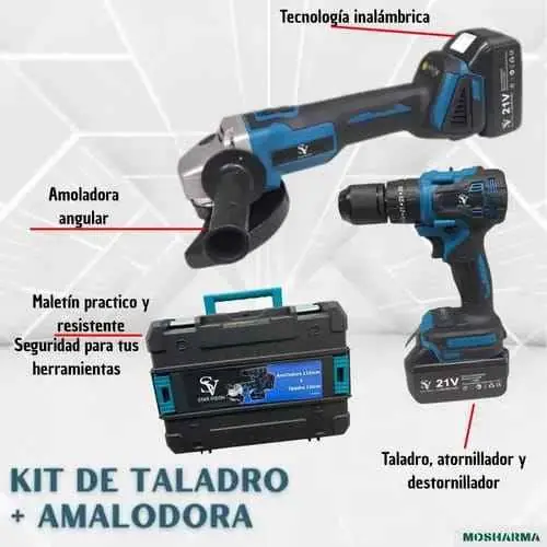 Set taladro + amoladora star vision