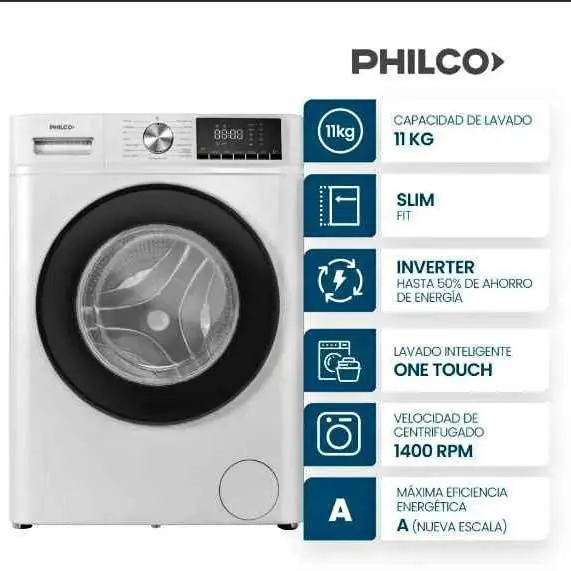 Lavarropas Philco frontal 11KG slim