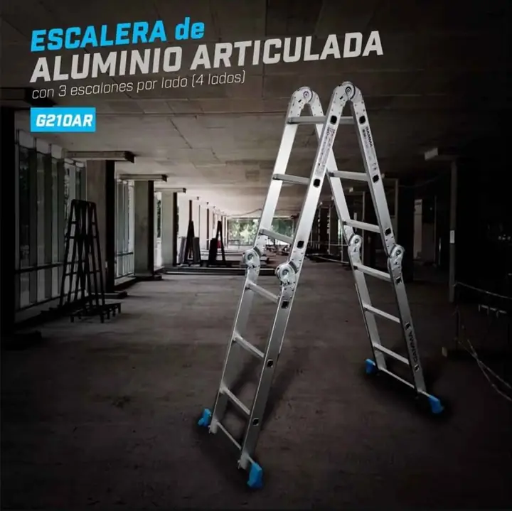 Escalera gamma plegable de aluminio • 12 escalones
