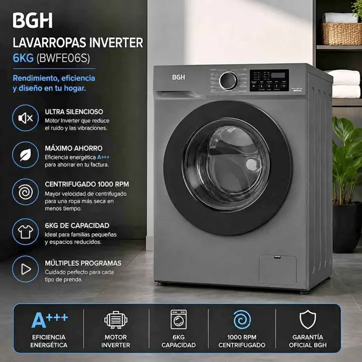 Tremendo ofertazoo lavarropas BGH inverter 6 KG