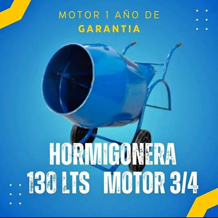 Hormigónera 130 litros Motor 3/4