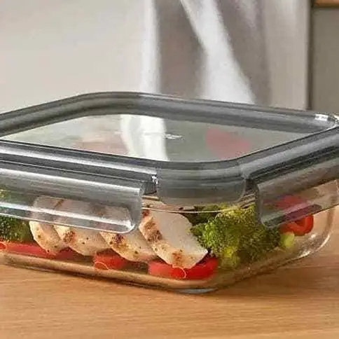 Contenedor de vidrio con tapa hermética (145 x 104 x 47 mm)