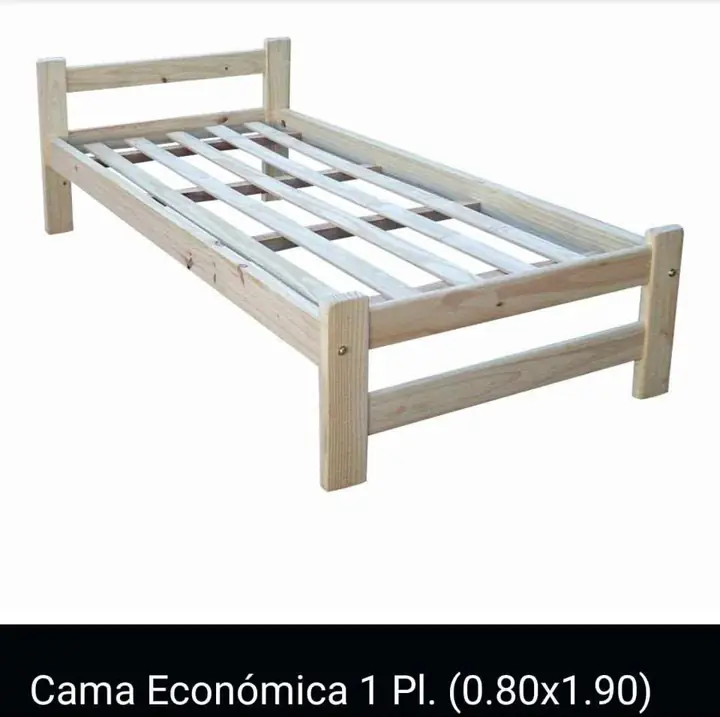 Cama de Pino Económica – 1 Plaza (0,80 m)