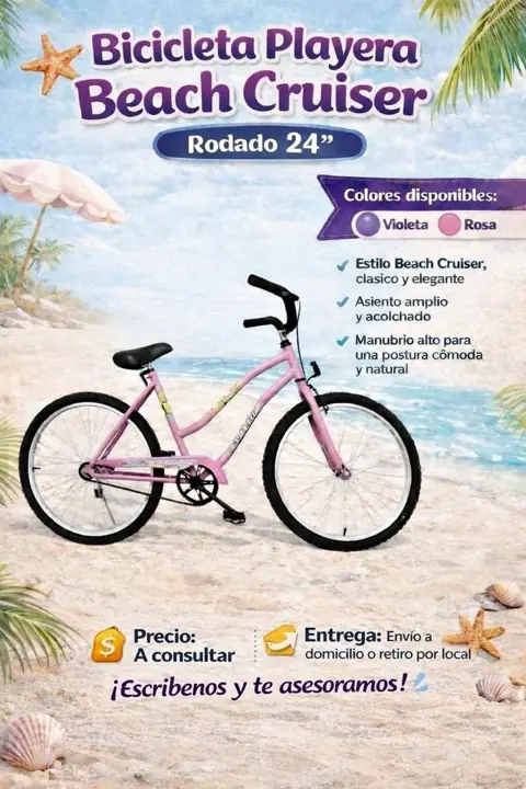 Bicicleta Playera Beach Cruiser – Rodado 24”