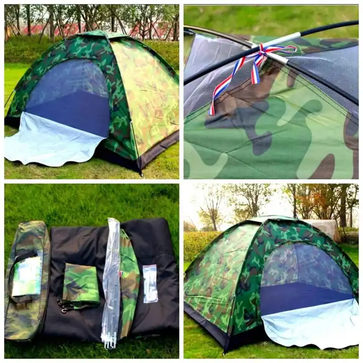 Carpa camuflada 200 x 200 x 135 para 4 personas