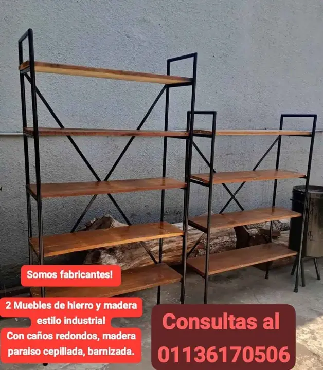 Muebles de hierro y madera estilo industrial