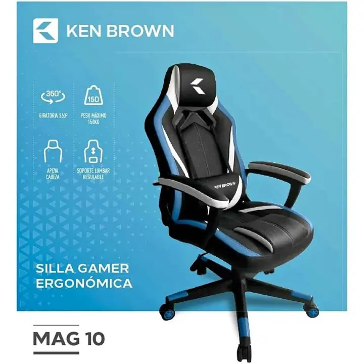 Silla gamer ergonómica ken brown MAG-10