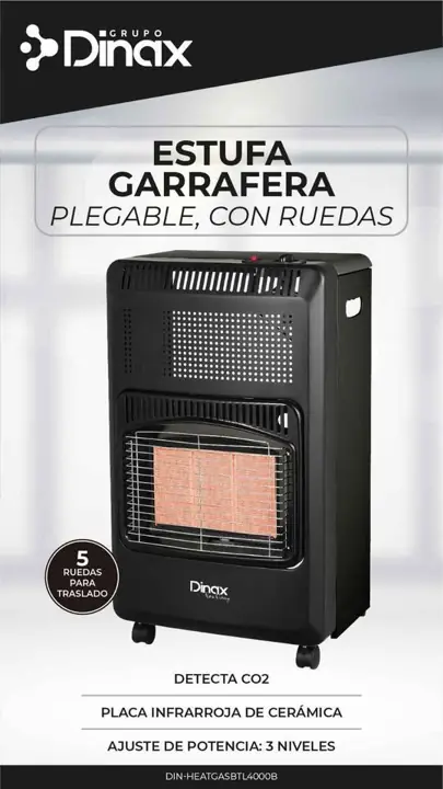 Estufa garrafera plegable dinax