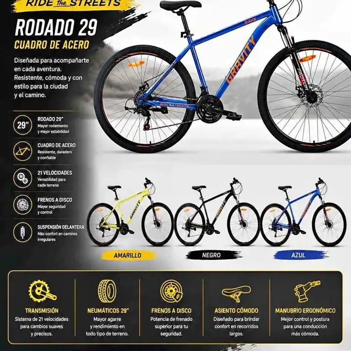 Bicicleta Gravity Rodado 29 – Cuadro de Acero