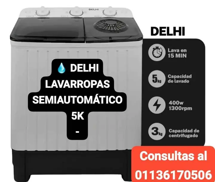 Delhi lavarropas semiautomático 5K a pagar