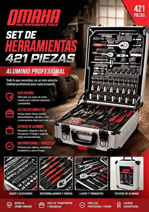 Set de herramientas omaha shk – 421 piezas