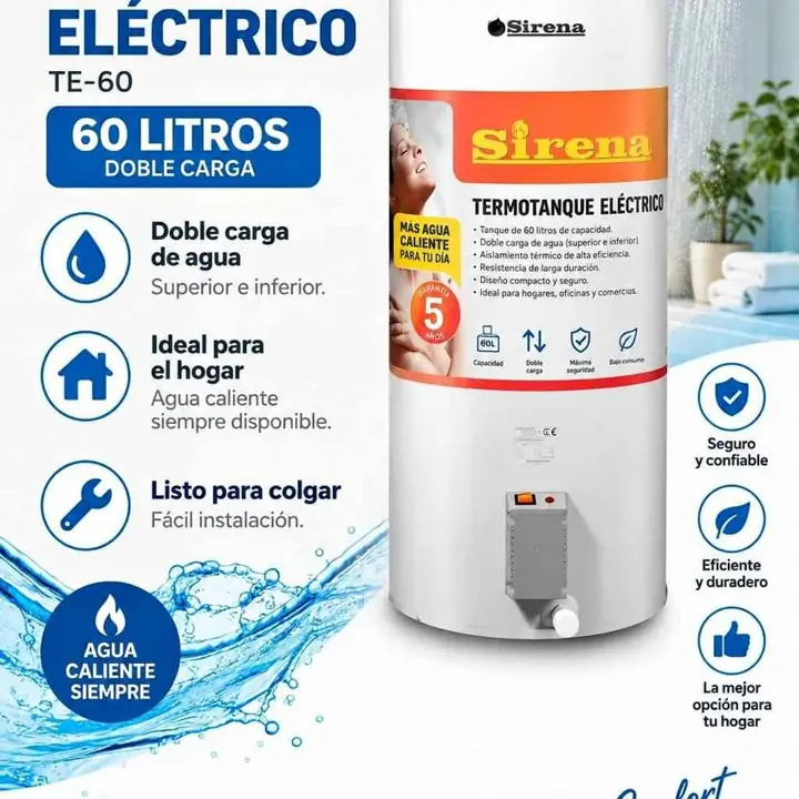 Termotanque eléctrico sirena 60L