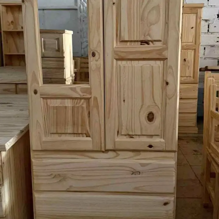 Ropero de Pino 2 Puertas c/espejo