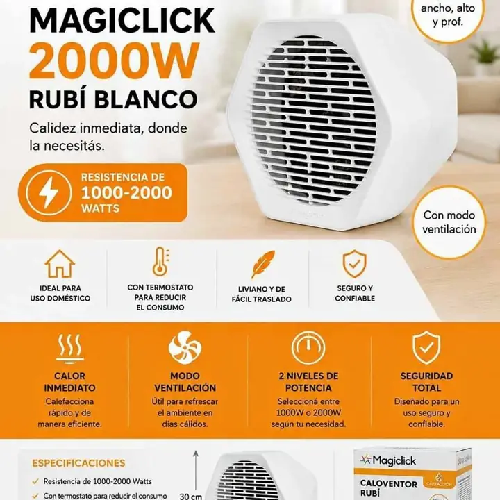 Caloventor electrico rubí