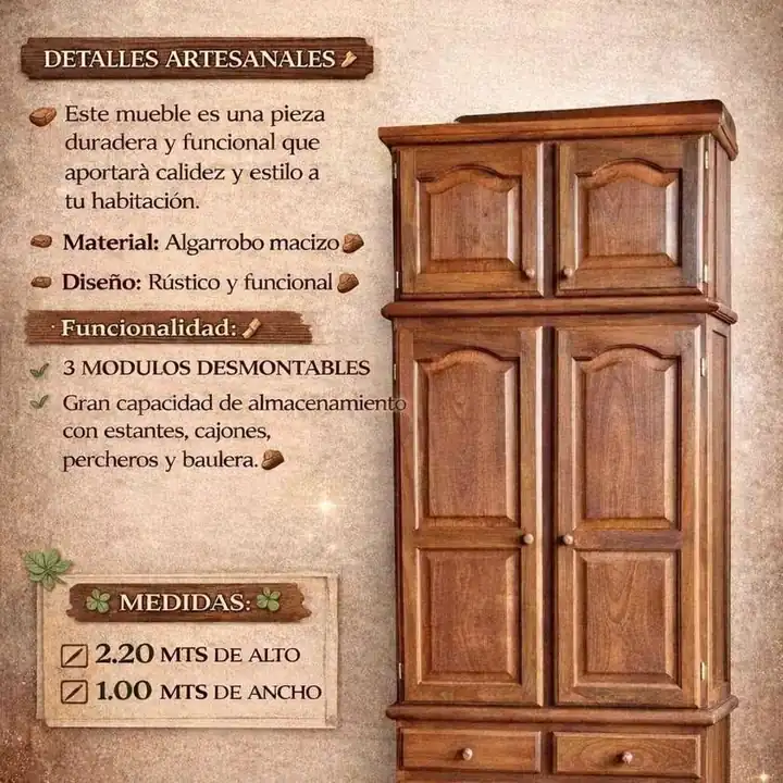 Placard de algarrobo macizo