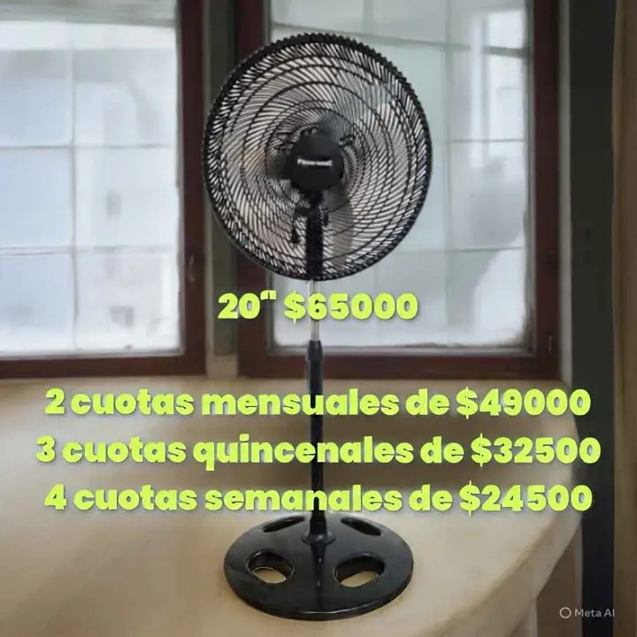 Ventilador de Pie Negro de 20 pulgadas