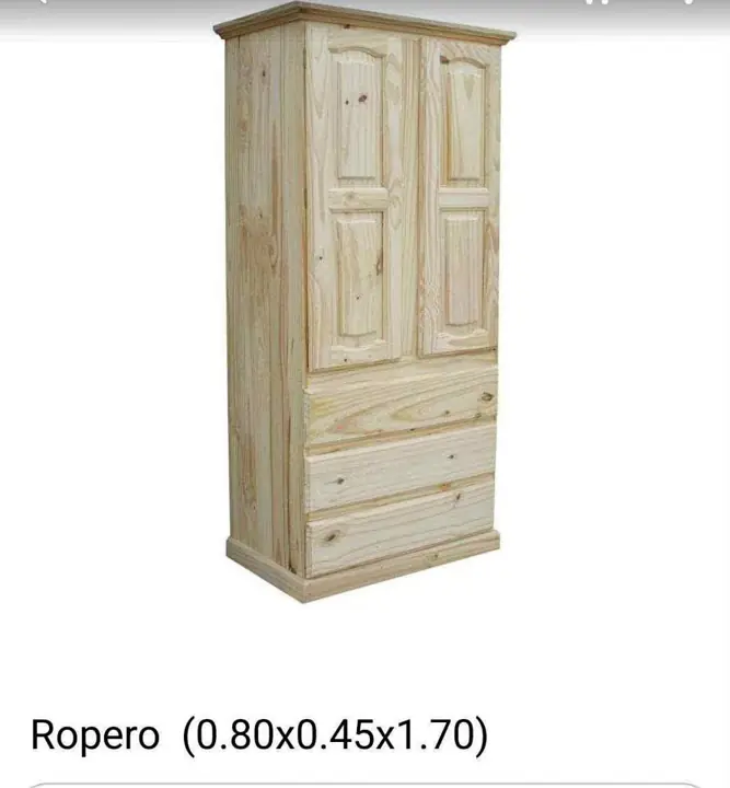 Ropero de Pino 2 Puertas s/espejo – 80 cm