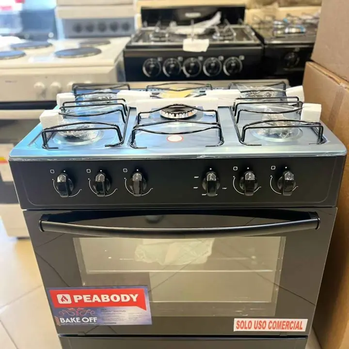Cocina Peabody hera negra 5 Hornallas