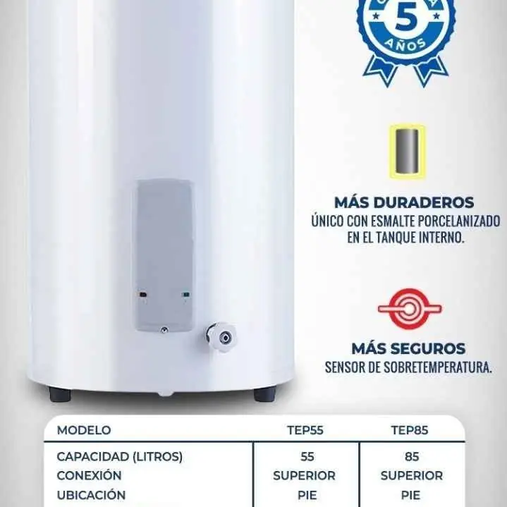 Termo sherman electrico pie 55 litros