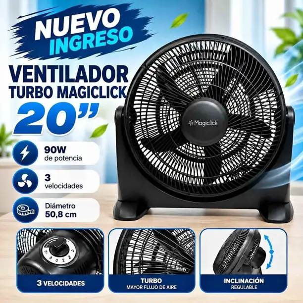 Ventilador turbo magiclick 20” – 90W
