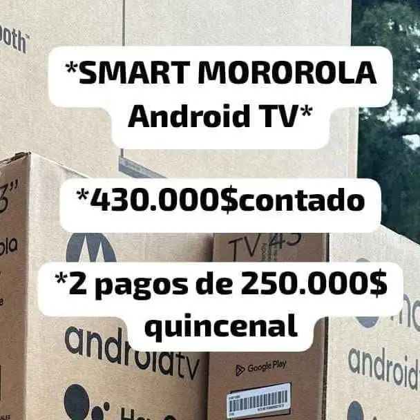 Smart Motorola 43' Android TV al contado o a pagar