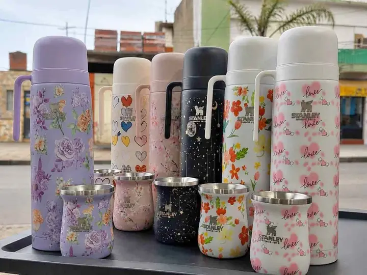 Set de termo media manija y mate con diseño 1blitro