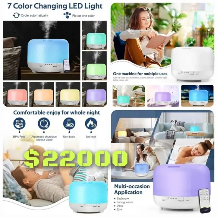 Humidificador y difusor de aromas ultrasónico con luz LED
