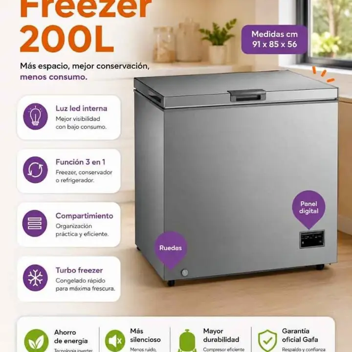 Freezer Gafa 200 litros inverter