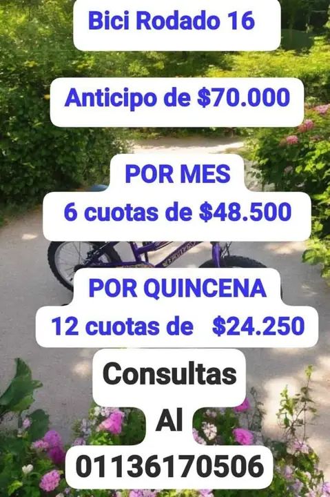 Bici Rodado 16 a pagar